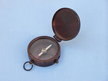 Bronzed Lewis And Clark Pocket Compass 3""