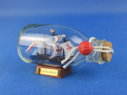 Santa Maria Model Ship in a Glass Bottle 5""