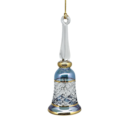 Gold Cut Etched Bell - Blue