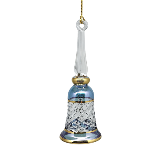 Gold Cut Etched Bell - Blue
