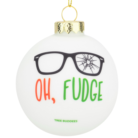 Oh Fudge Funny Glass Christmas Ornament