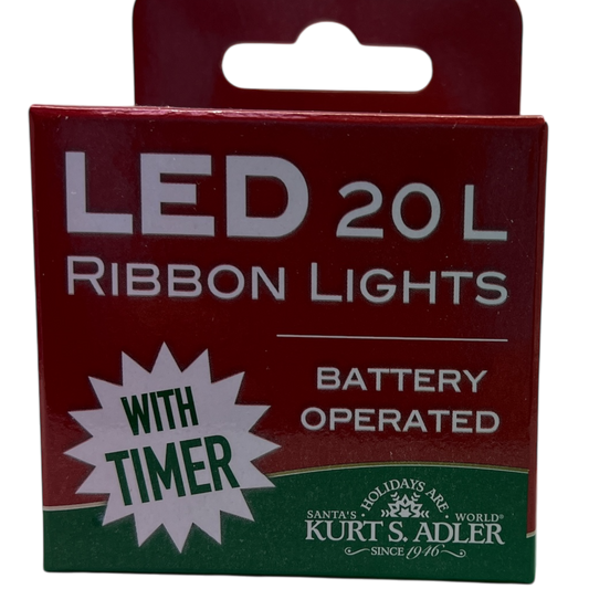20-Light Battery-Operated Ribbon Lights - Gold