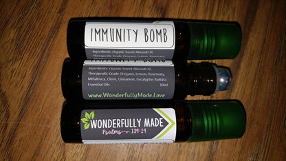Immunity Bomb Roller / Roll on / Essential oils / Organic / Flu / Cold / Prevention / Recovery / Natural Immune System Boost / kids / adults
