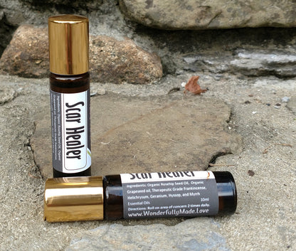 SCAR HEALER Roll On Bottle | Natural Dark Spot Remover | Diminish Fine Lines | Surgery Scar Recovery | Skin Corrector | Essential Oil roller