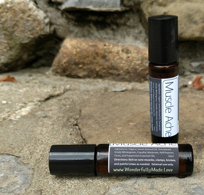 Muscle Ache Roll On | Natural Pain Relief | Essential Oil Muscle Massage | Sore Muscle Roller | After Workout Recovery | Muscle Pain Relief