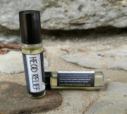 HEAD RELIEF- headache | migraine | allergies | natural pain relief | essential oils | roller bottle | all natural pain relief | head help