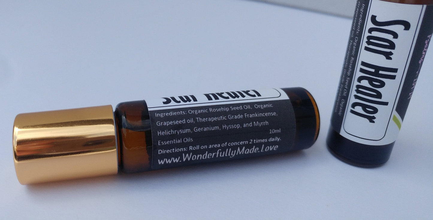 SCAR HEALER Roll On Bottle | Natural Dark Spot Remover | Diminish Fine Lines | Surgery Scar Recovery | Skin Corrector | Essential Oil roller