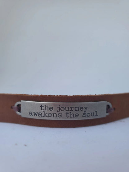 Leather bracelet stamped quote | Essential Oil Diffusing Bracelet | Leather diffusing jewlery