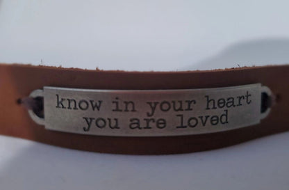 Leather bracelet stamped quote | Essential Oil Diffusing Bracelet | Leather diffusing jewlery