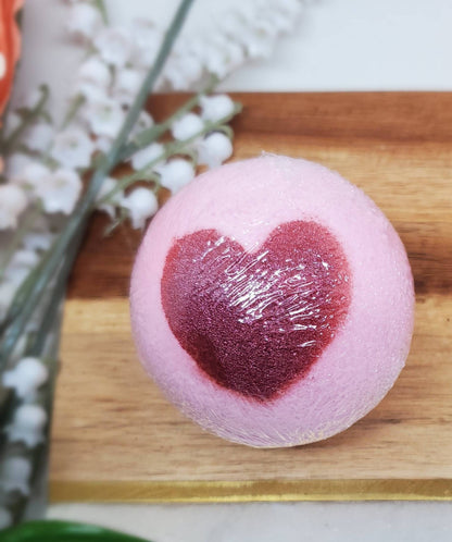 Heart Bath Bomb | Pink Spa Gift | Organic