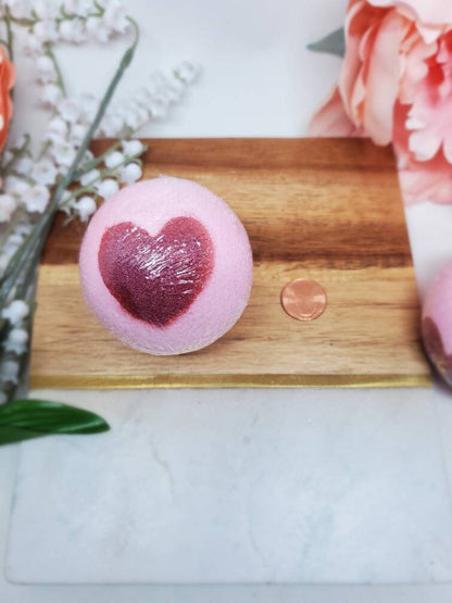 Heart Bath Bomb | Pink Spa Gift | Organic