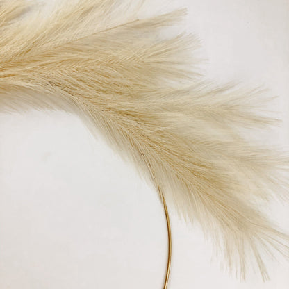Modern Pampas Grass Hoop Wreath