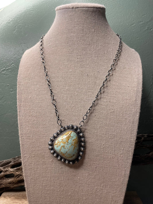 Handcrafted Sterling Silver And Turquoise Necklace By Tom Loy