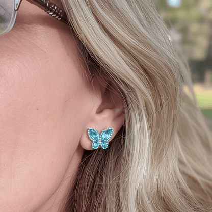 Handmade 5mm Spiral Butterfly Earring Studs