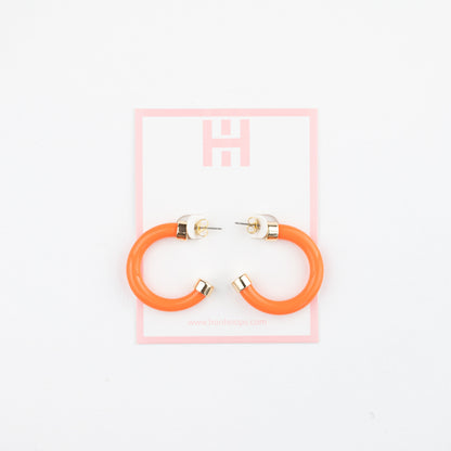 Orange Mini Hoop Earrings