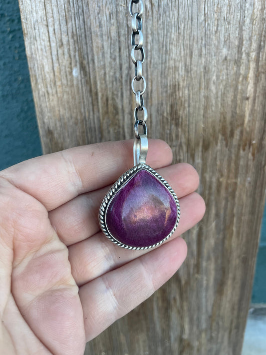 Handcrafted Handmade Purple Spiny And Sterling Silver Necklace By Emer Thompson