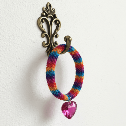 Macrame Tie-Dye Leather Crystal Bracelet