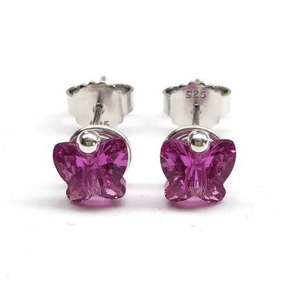 Handmade 5mm Spiral Butterfly Earring Studs