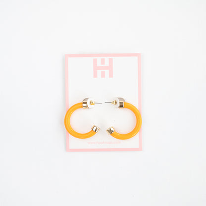 Bright Orange Mini Hoop Earrings