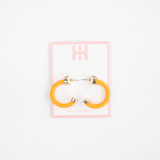 Bright Orange Mini Hoop Earrings