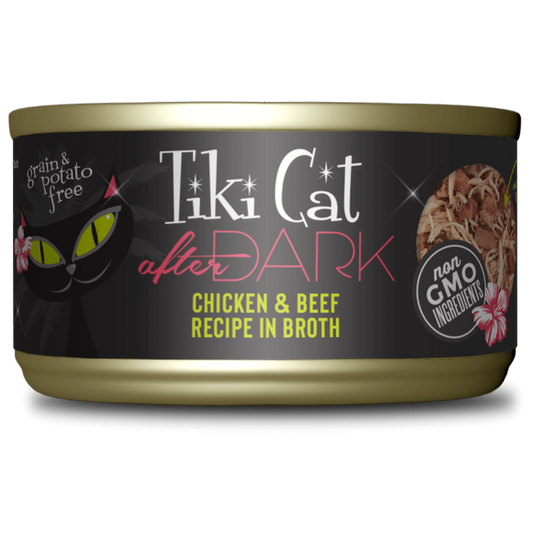 Tikicat Adult After Dark Chicken and Beef in Broth (2.8oz)