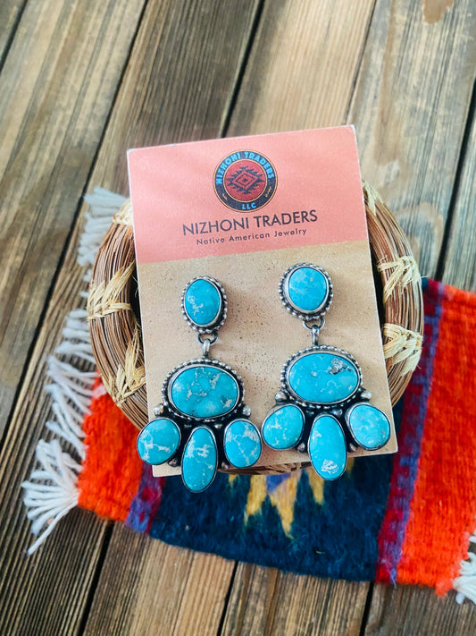Handcrafted Sterling Silver & Sonoran Mountain Turquoise Dangle Earrings