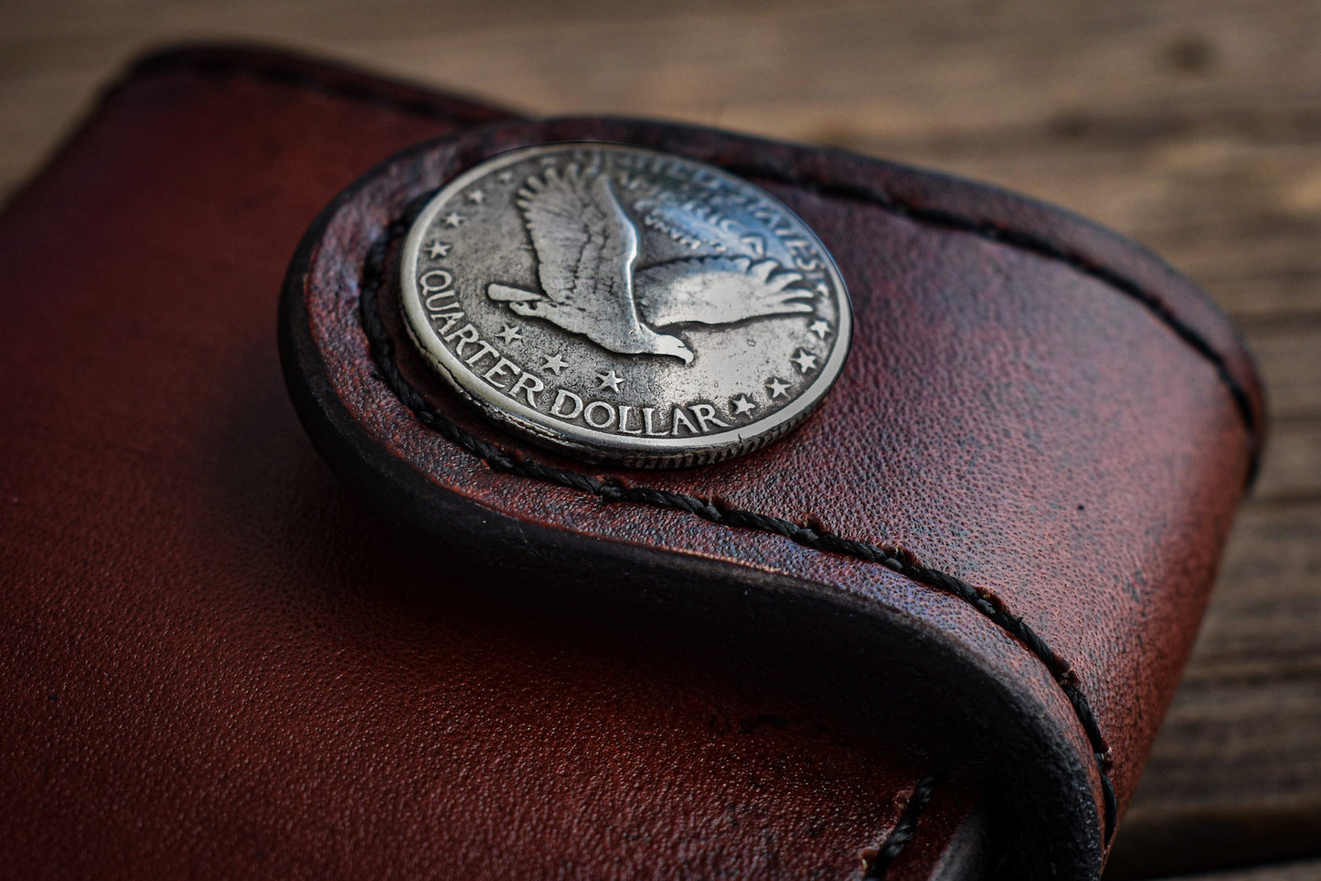 THE GALWAY: Vertical Snap Wallet - Flying Eagle Quarter Dollar