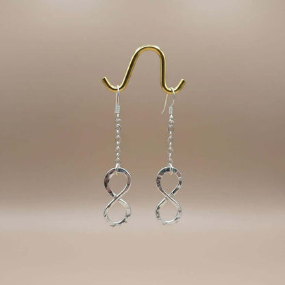 Sterling Silver Hammer Patterned Infinity Earrings