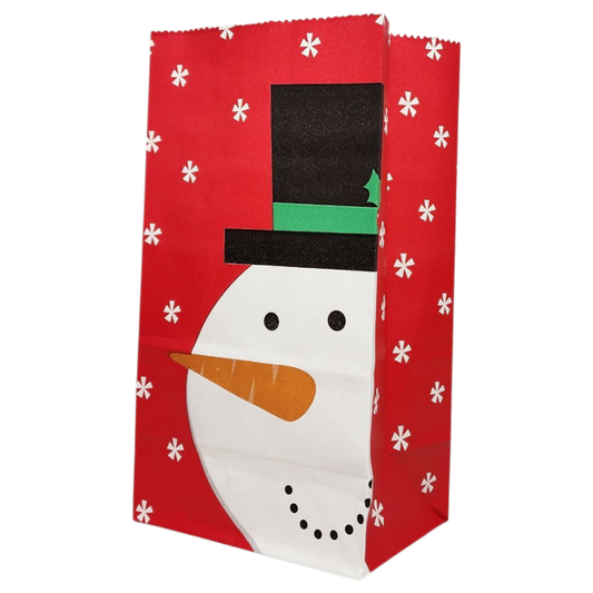 Paper Small Treat Sacks - Set of 10 - Snowman