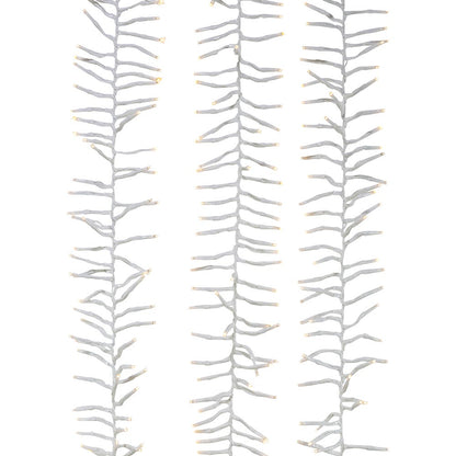 3000-Light Warm White LED White Wire Cluster Garland
