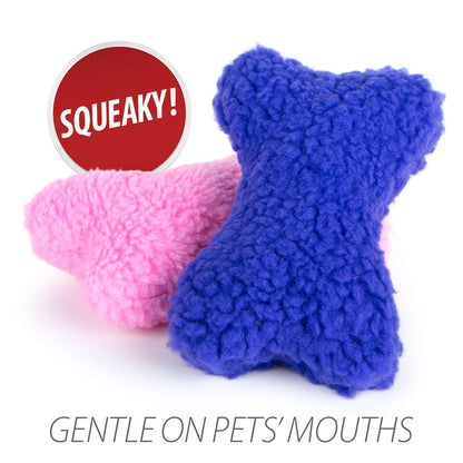 Jeffers Fuzzy Shapes Dog Toys with Squeakers, Assorted Colors