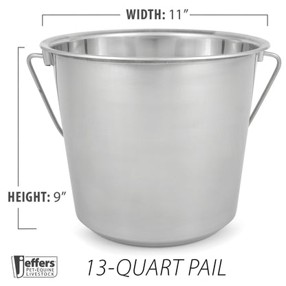 Jeffers Multi-Purpose Stainless Steel Pails with Handle
