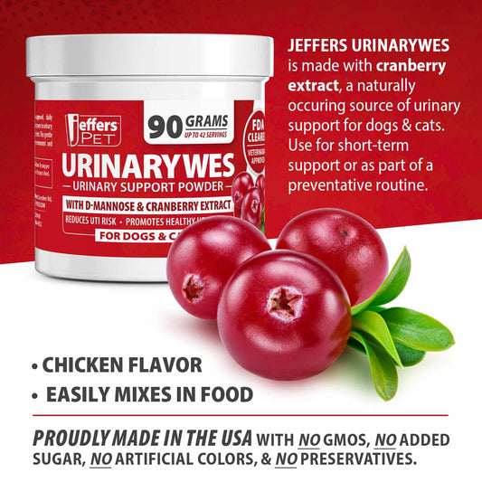 Jeffers UrinaryWes Urinary Support Powder with D-Mannose for Dogs & Cats