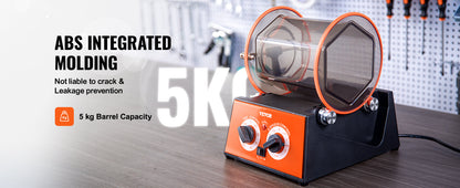 SucceBuy 3kg 5kg Rotary Tumbler Surface Polisher Jewelry Drum Polishing Machine Gem DIY Mini-Tumbler Finishing Tools