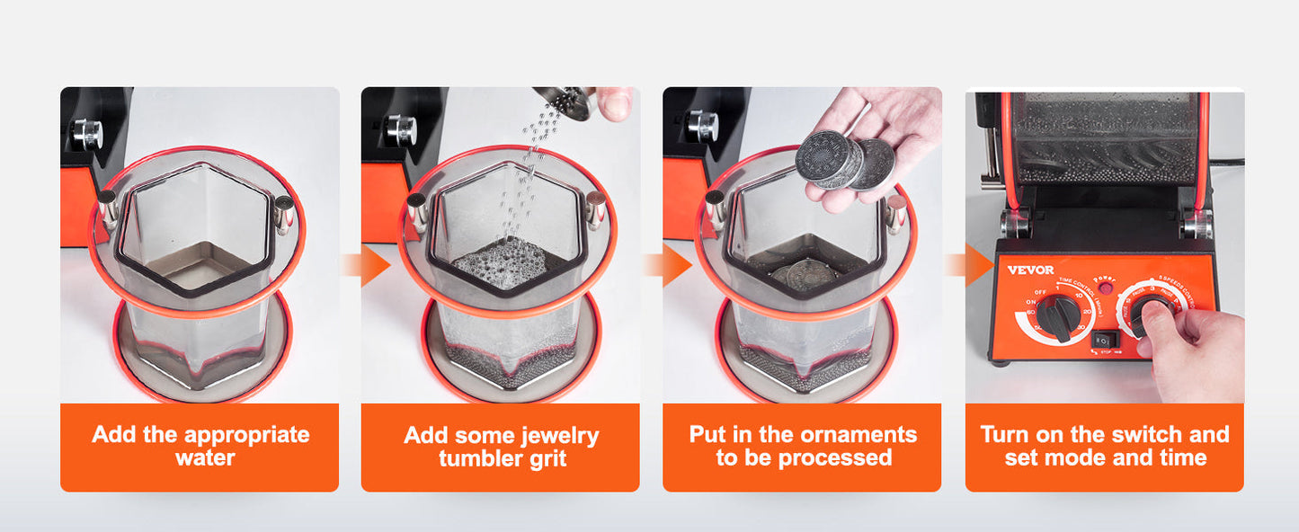 SucceBuy 3kg 5kg Rotary Tumbler Surface Polisher Jewelry Drum Polishing Machine Gem DIY Mini-Tumbler Finishing Tools