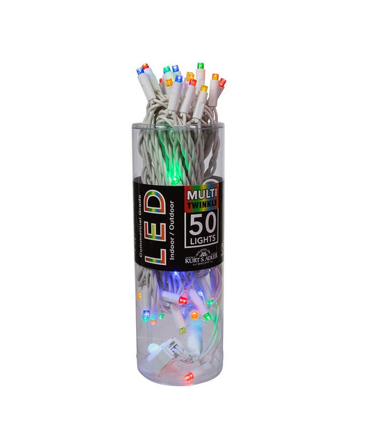 50-Light 5mm Multi-Color Twinkle LED White Wire Light Set