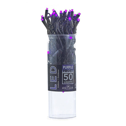 50-Light Purple Frost LED Black Wire Light Set