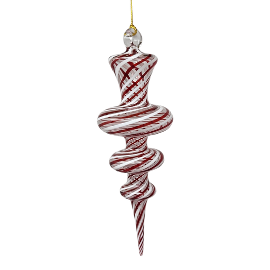 Peppermint Swirl - 3 Torus - Egyptian Glass Ornament