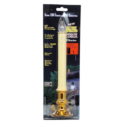 Newport LED Window Candle - Dixie - Brass with Sensor