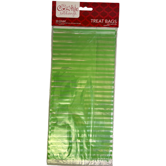 Cookie Cello Treat Bag 20 count - Green Stripe