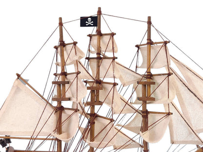 Wooden Captain Hook's Jolly Roger from Peter Pan White Sails Limited Model Pirate Ship 15""