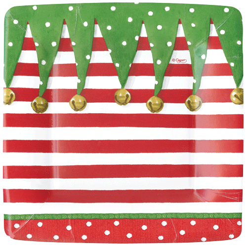 Caspari Stocking Stripe - Salad Plate
