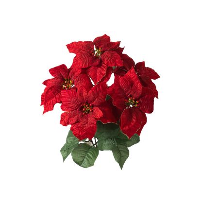 18" Glitter Edge Poinsettia Bush