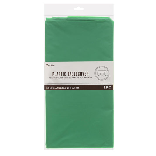 Plastic Table Cover - Rectangle - Emerald Green - 54 x 108 inches