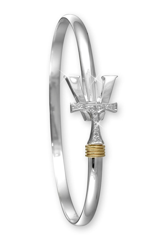 Vermont   Hook Bracelet Silver with Diamond Accents - 3mm Band - 6.5 Inch
