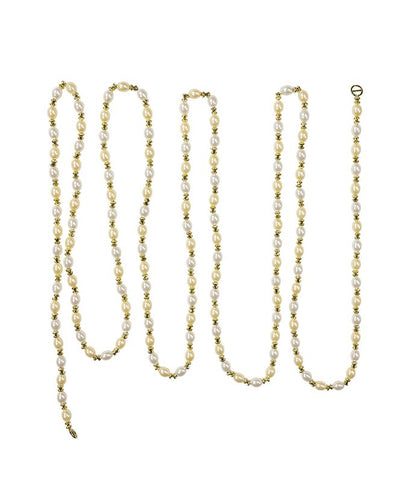 9 Foot Ivory and Gold Beaded Garland