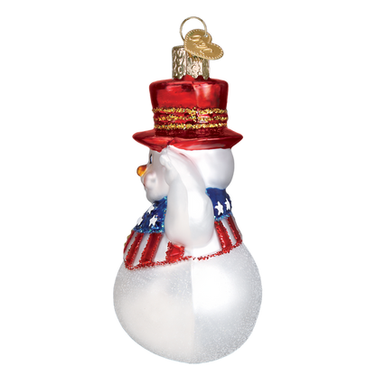 Patriotic Snowman Ornament
