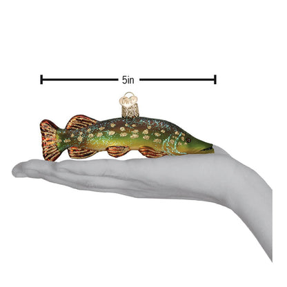 Pike Fish Glass Ornament
