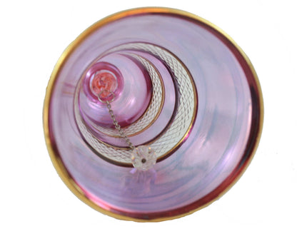 Gold Etched Glass Bell - Purple