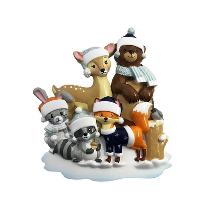 Woodland Family Of 5 Ornament